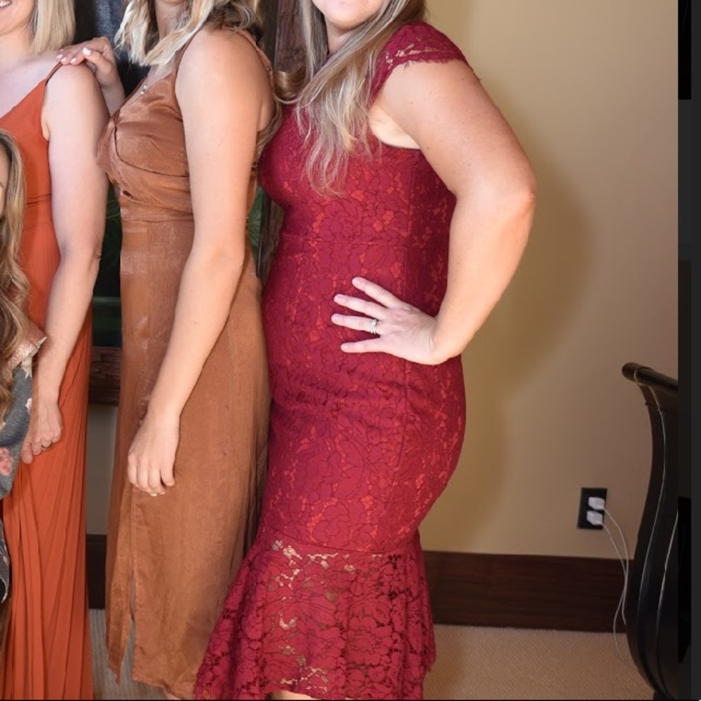 Lulu’s JOA Off Shoulder Leg Slit Midi Dress - Picture 8 of 10